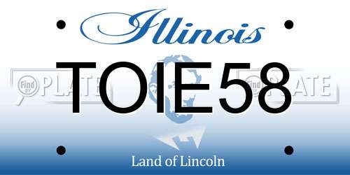TOIE58 Illinois License Plate