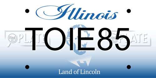 TOIE85 Illinois License Plate