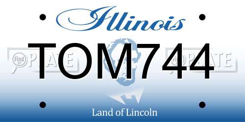 TOM744 Illinois License Plate