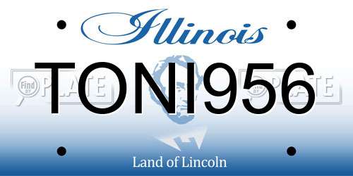 TONI956 Illinois License Plate