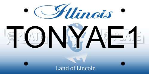 TONYAE1 Illinois License Plate
