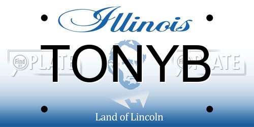 TONYB Illinois License Plate