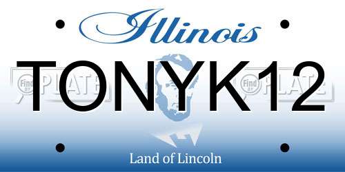 TONYK12 Illinois License Plate