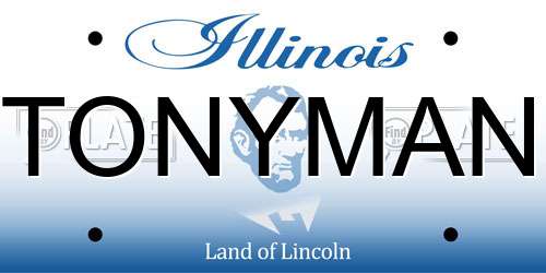 TONYMAN Illinois License Plate