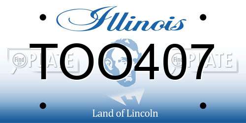 TOO407 Illinois License Plate