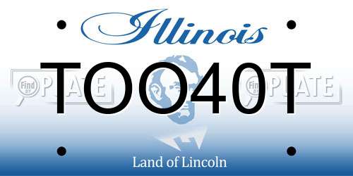 TOO40T Illinois License Plate