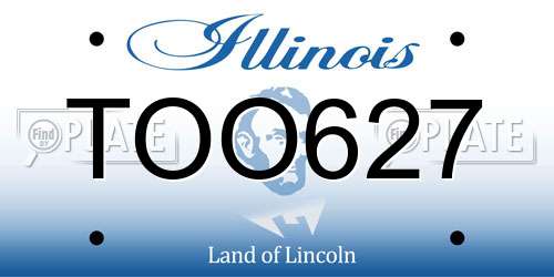 TOO627 Illinois License Plate