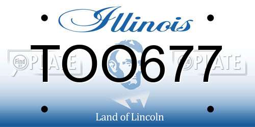 TOO677 Illinois License Plate