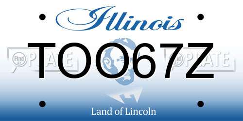 TOO67Z Illinois License Plate