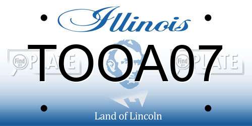 TOOA07 Illinois License Plate