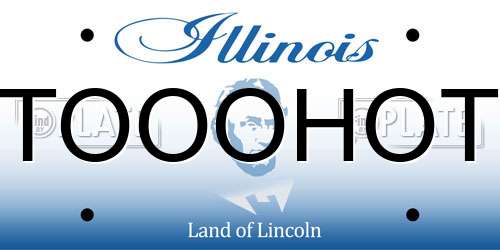 TOOOHOT Illinois License Plate