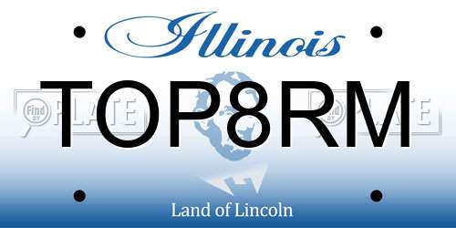 TOP8RM Illinois License Plate