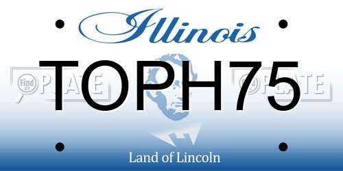 TOPH75 Illinois License Plate