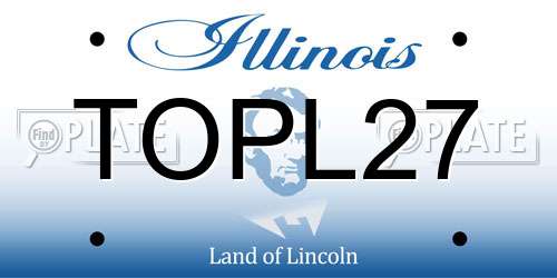 TOPL27 Illinois License Plate