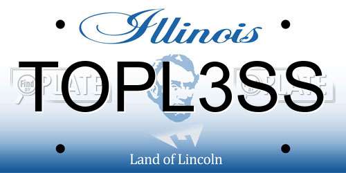 TOPL3SS Illinois License Plate