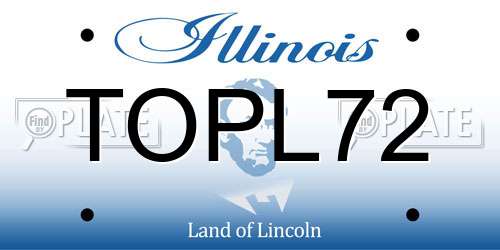 TOPL72 Illinois License Plate