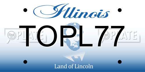 TOPL77 Illinois License Plate
