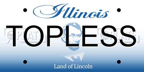 TOPLESS Illinois License Plate