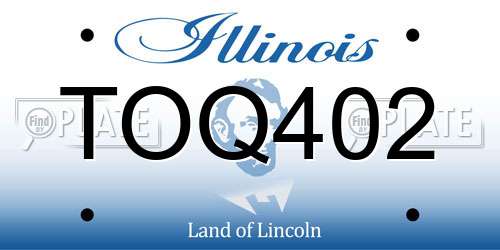 TOQ402 Illinois License Plate