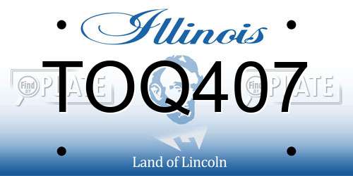 TOQ407 Illinois License Plate