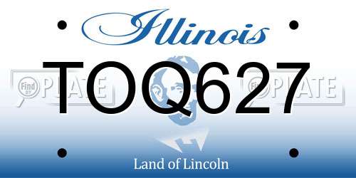 TOQ627 Illinois License Plate