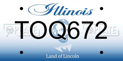 TOQ672 Illinois License Plate