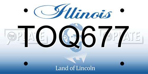 TOQ677 Illinois License Plate