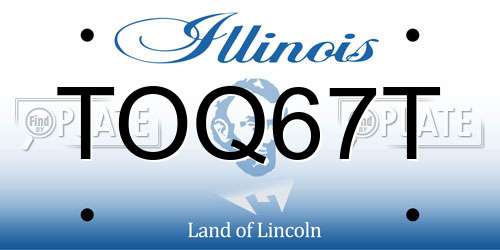 TOQ67T Illinois License Plate