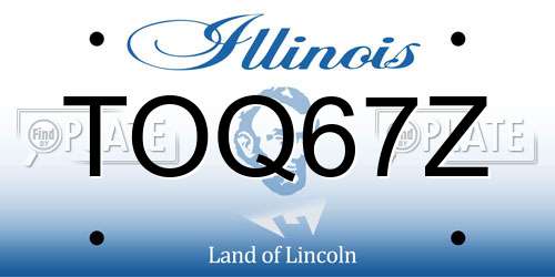 TOQ67Z Illinois License Plate