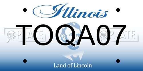 TOQA07 Illinois License Plate