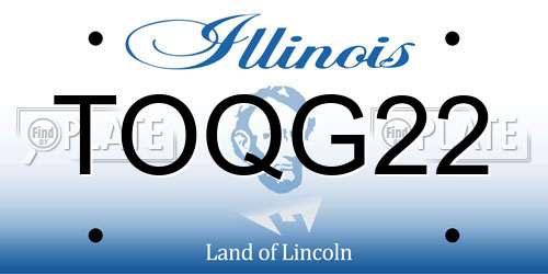TOQG22 Illinois License Plate