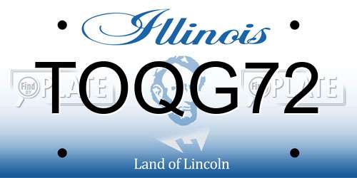 TOQG72 Illinois License Plate