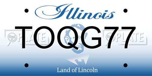 TOQG77 Illinois License Plate