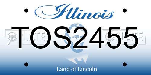 TOS2455 Illinois License Plate