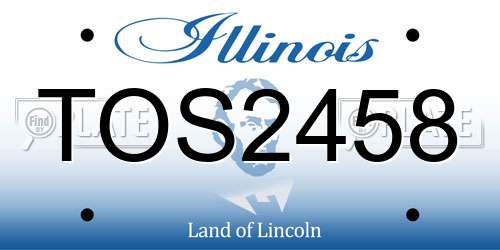 TOS2458 Illinois License Plate