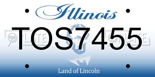TOS7455 Illinois License Plate