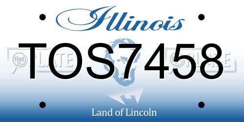 TOS7458 Illinois License Plate