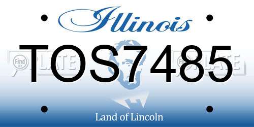 TOS7485 Illinois License Plate