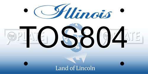 TOS804 Illinois License Plate