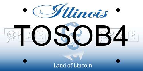 TOSOB4 Illinois License Plate