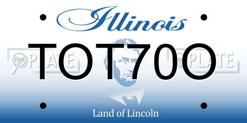 TOT70O Illinois License Plate