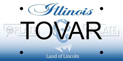 TOVAR Illinois License Plate