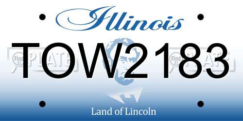 TOW2183 Illinois License Plate