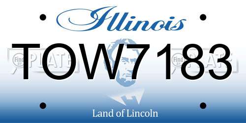 TOW7183 Illinois License Plate