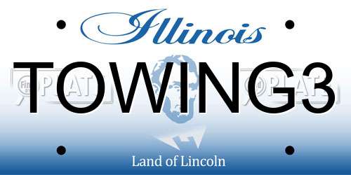 TOWING3 Illinois License Plate