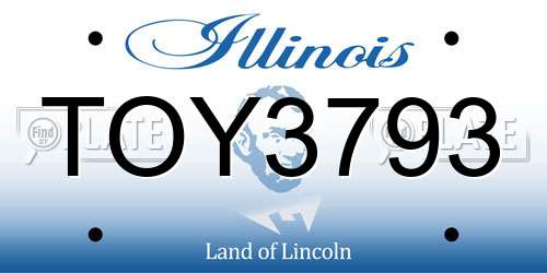 TOY3793 Illinois License Plate