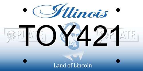 TOY421 Illinois License Plate