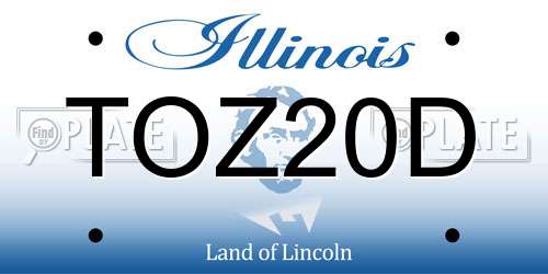 TOZ20D Illinois License Plate