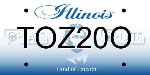 TOZ20O Illinois License Plate