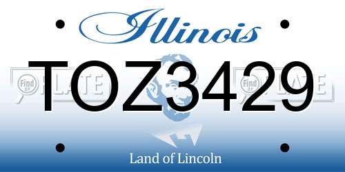 TOZ3429 Illinois License Plate